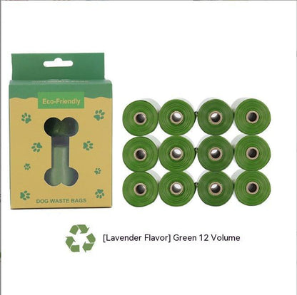 Displaying the 12-roll variant of the biodegradable pet garbage bags with dispenser for purchase