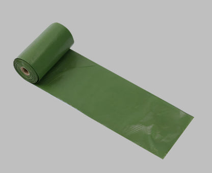 Displaying a stretched biodegradable pet waste bag roll, emphasizing the smooth texture and ease of use