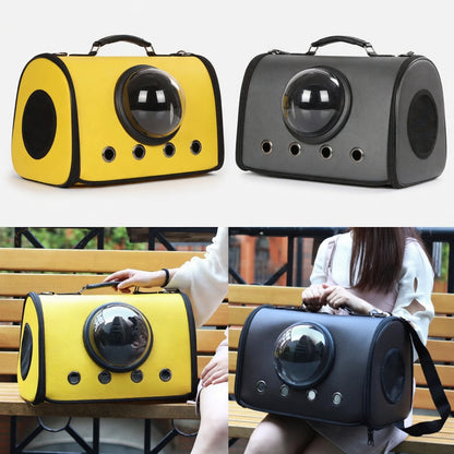 two Premium Pet Carrier Backpack one yellow and other gray