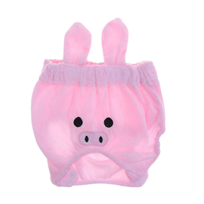 Pink cartoon-style Reusable Dog Diapers with bunny ears on a white background