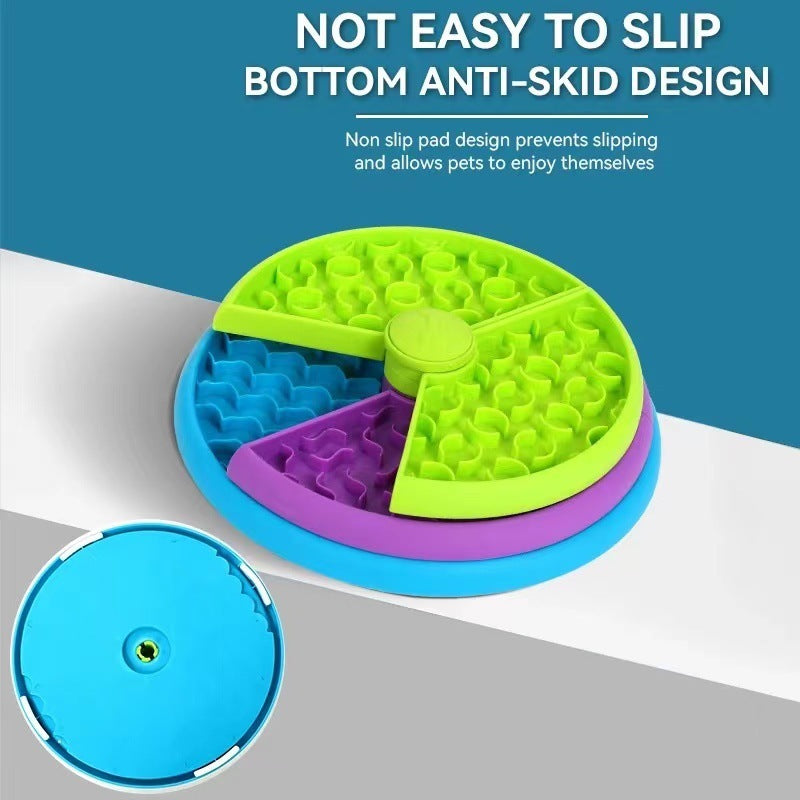 Colorful puzzle toy with anti-slip design on a blue and gray background