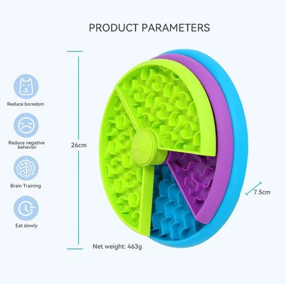 Product parameters of a colorful pet toy with text on a white background