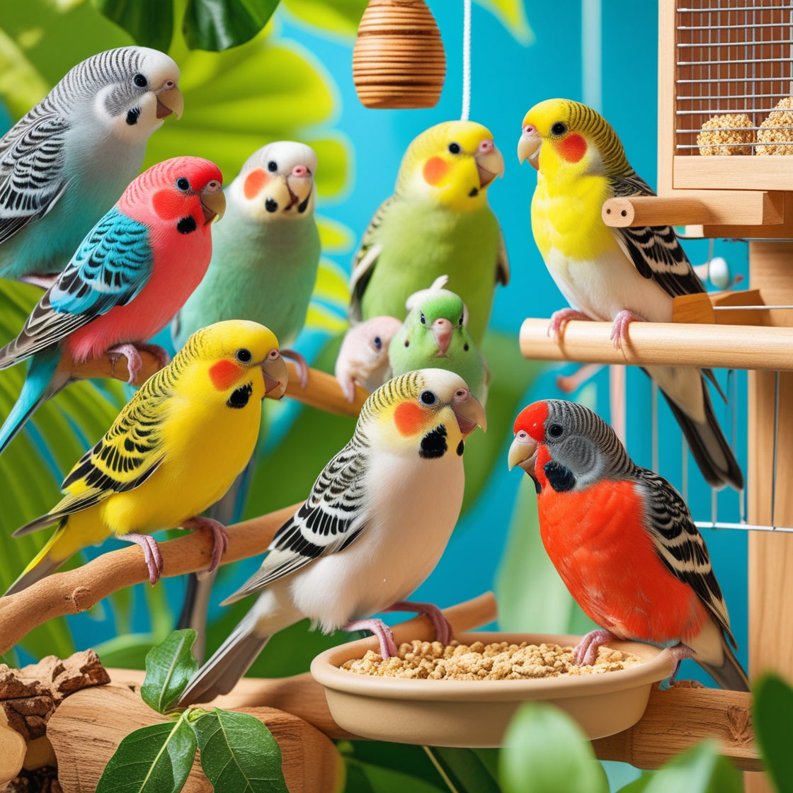 Collection of bird products at Happy Pets