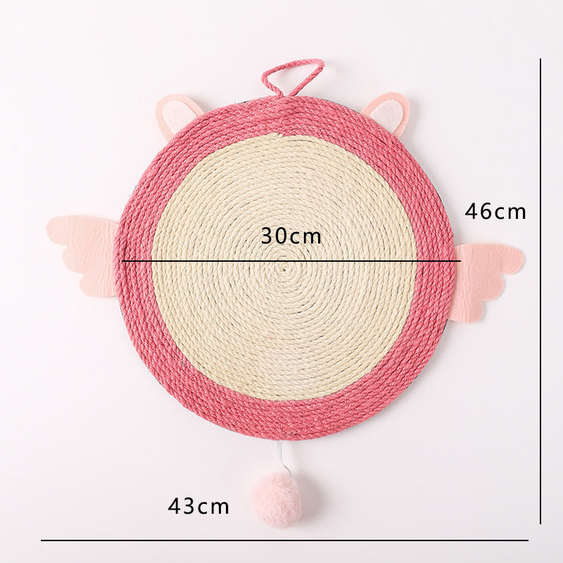 Durable EVA and sisal rope cat scratch board in fun shapes for claw care angel variant