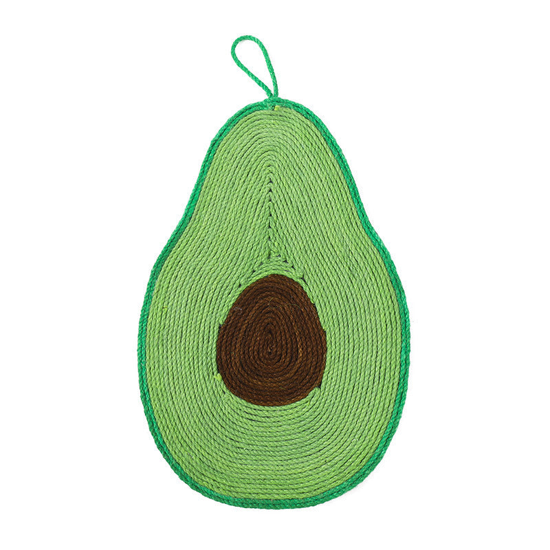 Durable EVA and sisal rope cat scratch board in fun shapes for claw care avocado