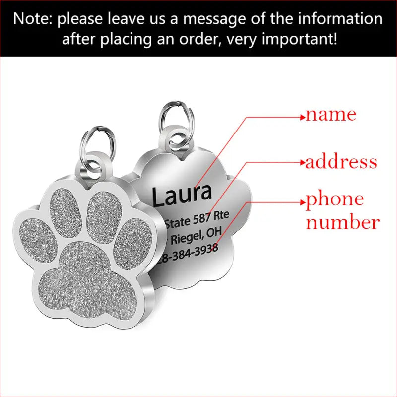 Customized personality stainless steel bone dog id tag -