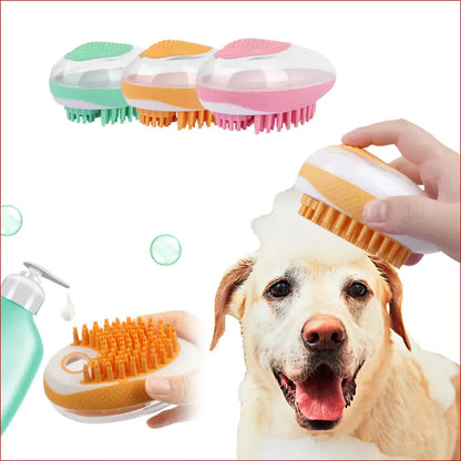 Pet bath brush 2-in-1. Pet massage comb. Pet grooming Tool. Pet Cleaning. - Happy Pets