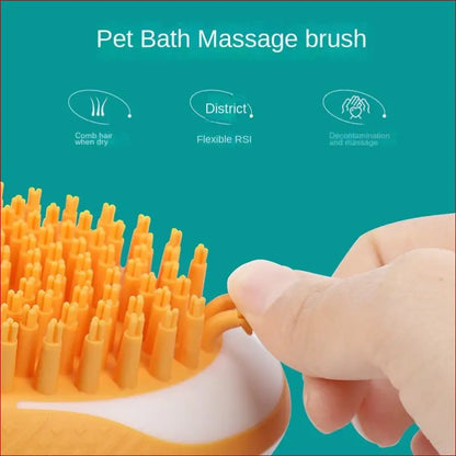 Pet bath brush 2-in-1. Pet massage comb. Pet grooming Tool. Pet Cleaning. - Happy Pets