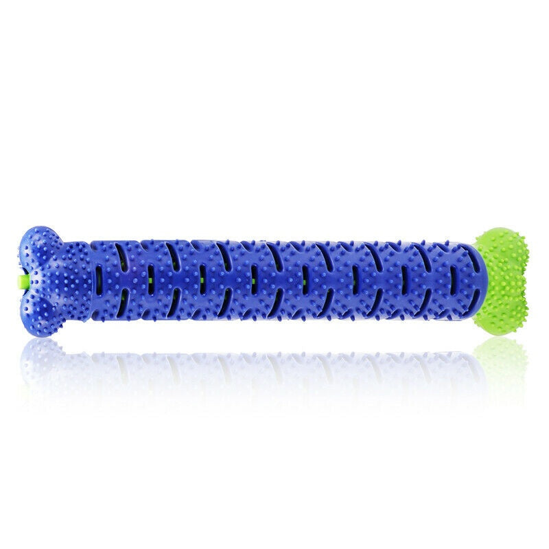 Durable silicone dog chew toothbrush toy with treat dispenser for teething puppies and aggressive chewers close up variant 