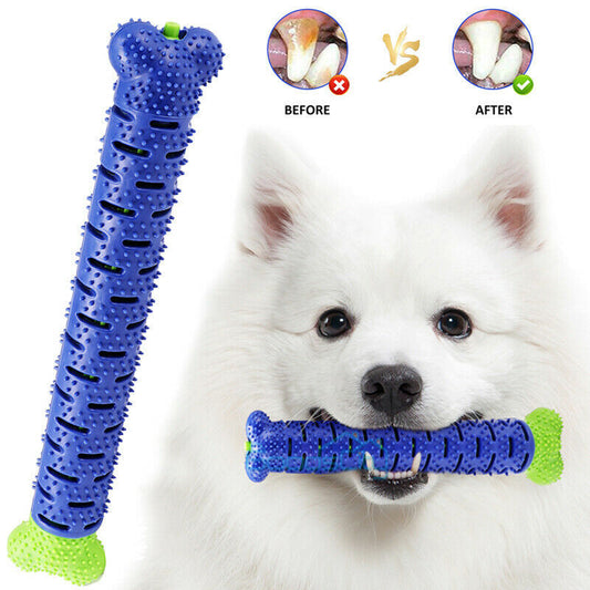 Durable silicone dog chew toothbrush toy with treat dispenser for teething puppies and aggressive chewers cover image 2
