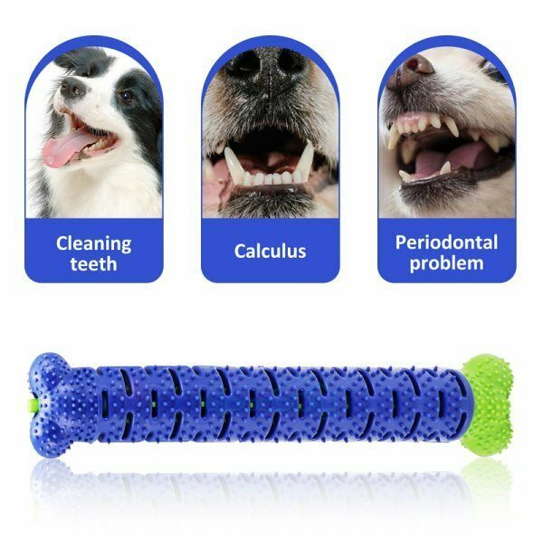 Durable silicone dog chew toothbrush toy with treat dispenser for teething puppies and aggressive chewers dental health