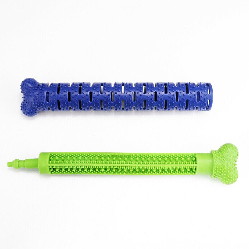 Durable silicone dog chew toothbrush toy with treat dispenser for teething puppies and aggressive chewers pieces