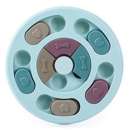 Interactive dog puzzle feeder toy for mental enrichment and slow feeding blue variant