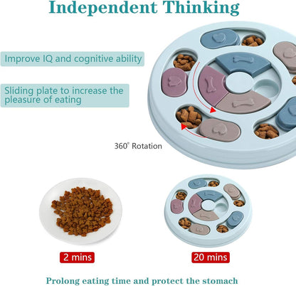 Interactive dog puzzle feeder toy for mental enrichment and slow feeding independent thinking 