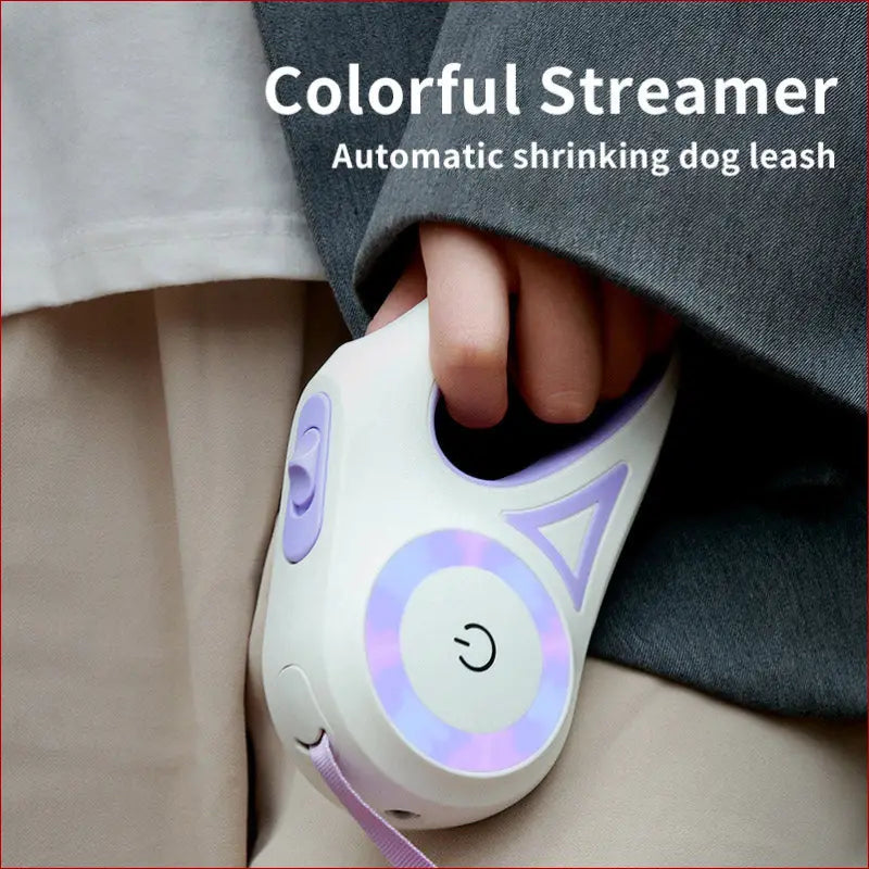 Dog leash retractable and dog collar spotlight automatic pet