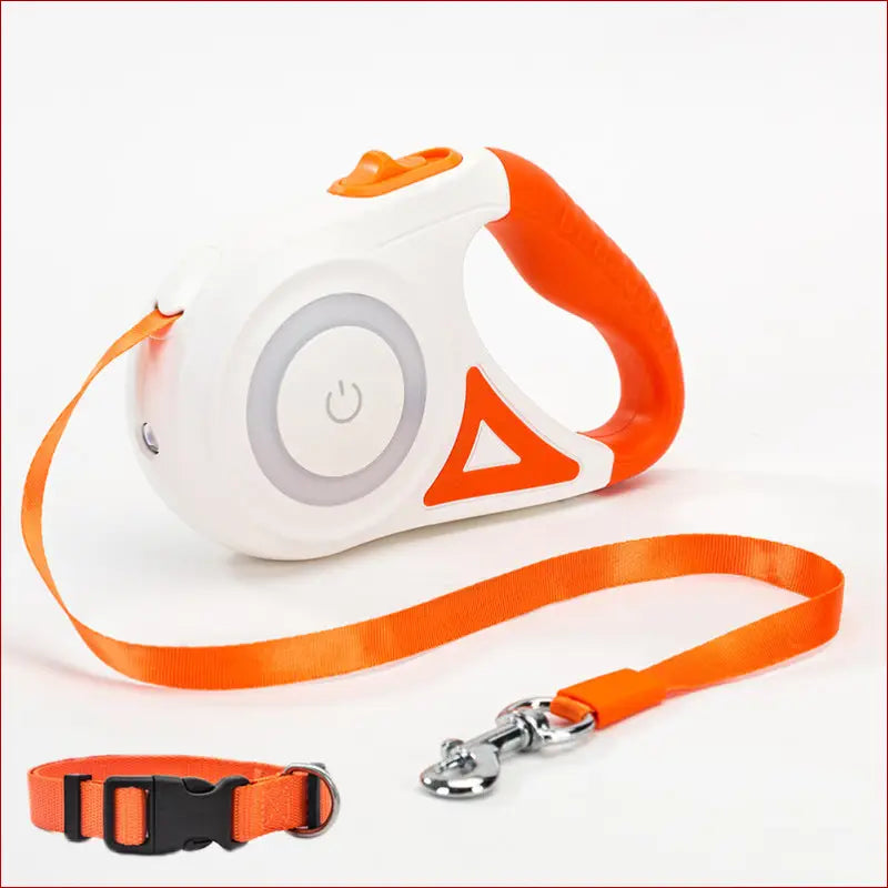 Dog leash retractable and dog collar spotlight automatic pet