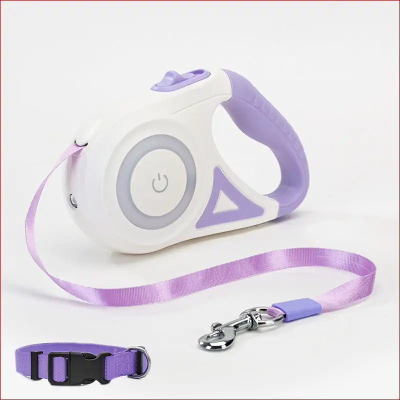 Dog leash retractable and dog collar spotlight automatic pet