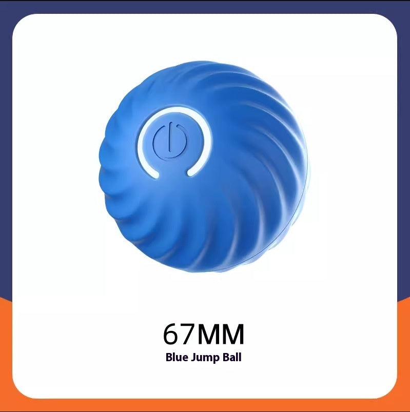 Durable rubber dog chew ball toy in blue and orange for aggressive chewers and training variant blue