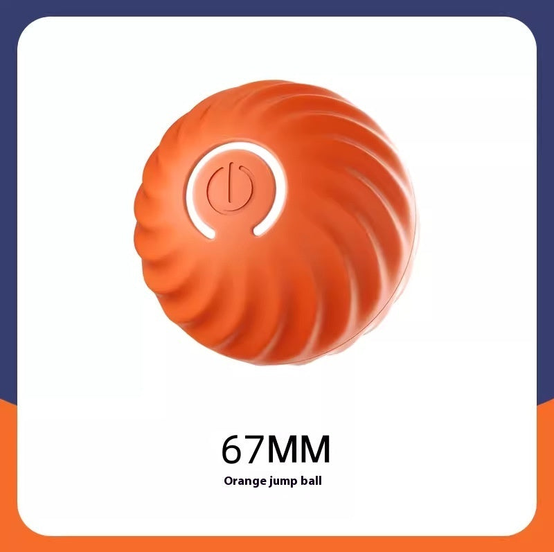 Durable rubber dog chew ball toy in blue and orange for aggressive chewers and training variant orange