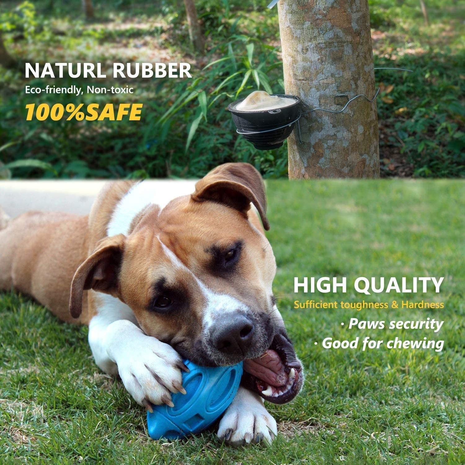 Durable rubber dog chew ball with squeaker for teething puppies and aggressive chewers quality