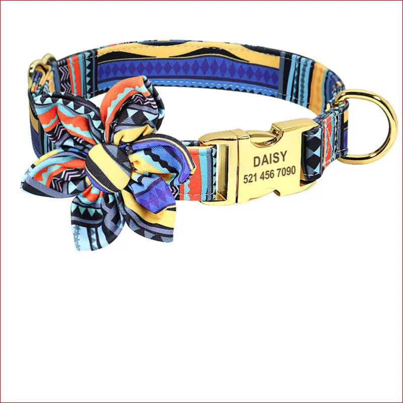 Fashion printed dog collar personalized nylon custom pet