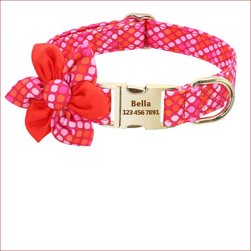 Fashion printed dog collar personalized nylon custom pet