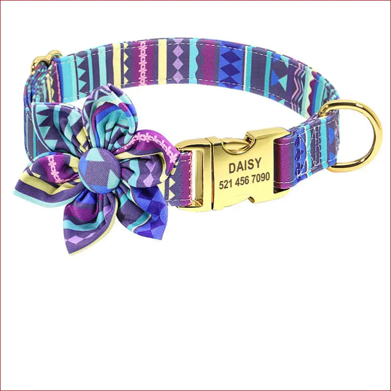 Fashion printed dog collar personalized nylon custom pet