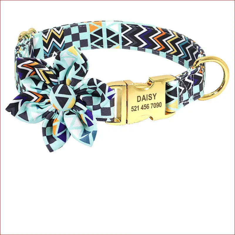 Fashion printed dog collar personalized nylon custom pet