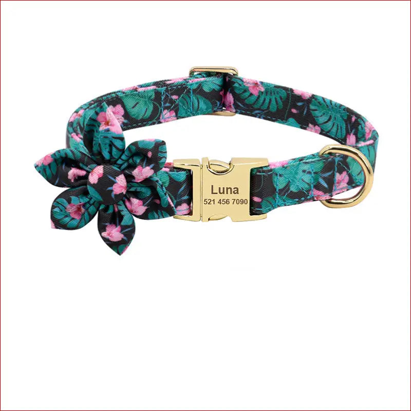 Fashion printed dog collar personalized nylon custom pet