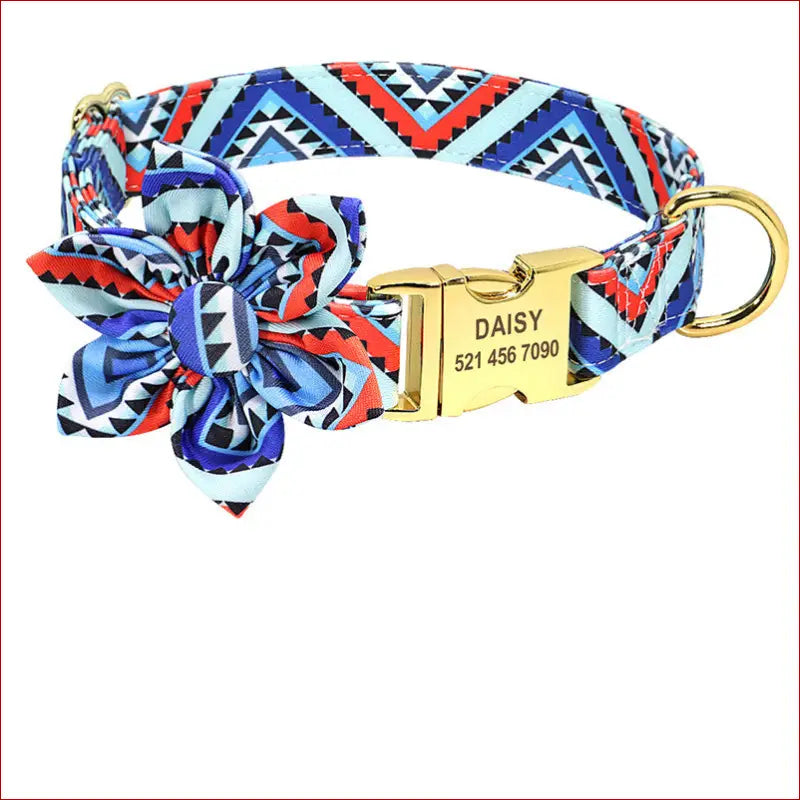 Fashion printed dog collar personalized nylon custom pet