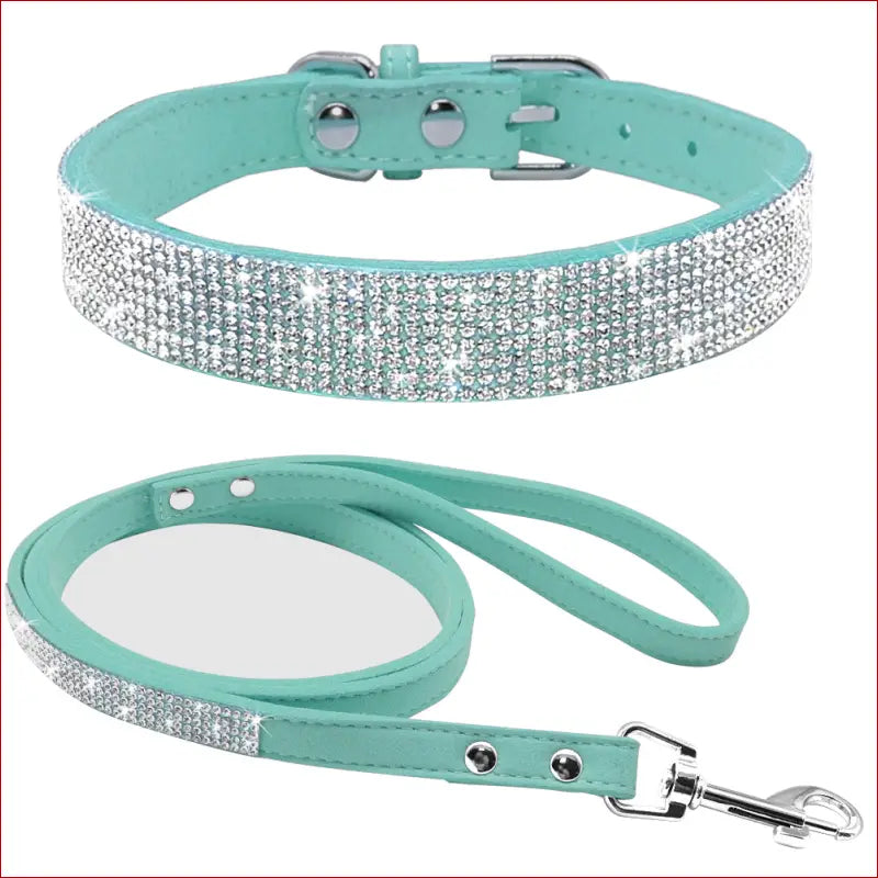 Dog collar. Pet accessories.  Green / M 