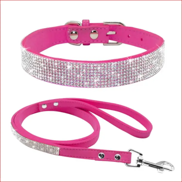 Dog collar. Shiny diamond pattern collar. Pet accessories. - Happy Pets