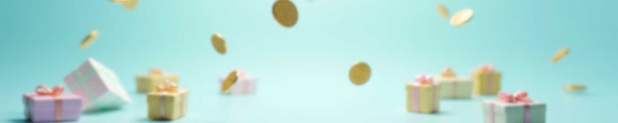 money and gifts in a blue background 1