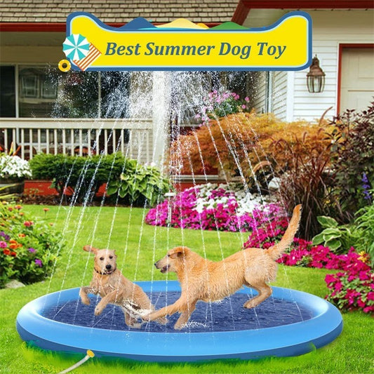 Non-slip inflatable splash pad for dogs – outdoor water play mat for cooling and fun cover image
