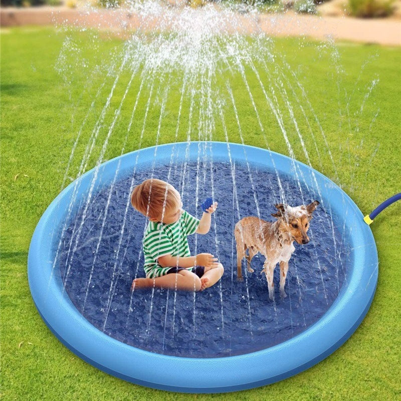 Non-slip inflatable splash pad for dogs – outdoor water play mat for cooling and fun variant 1m