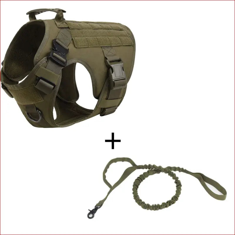 Outdoor tactical dog vest for large dogs - Green set / L -