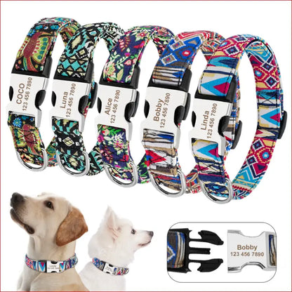 Personalized dog collar. Anti-lost nameplate ID tag collar. - Happy Pets