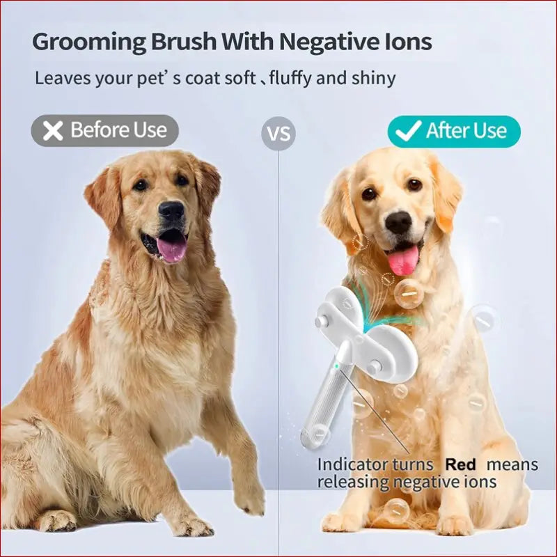 Pet brush double-headed/ one-button self cleaning/ pet hair