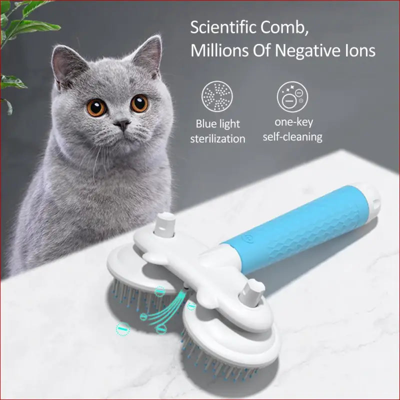 Pet brush double-headed/ one-button self cleaning/ pet hair