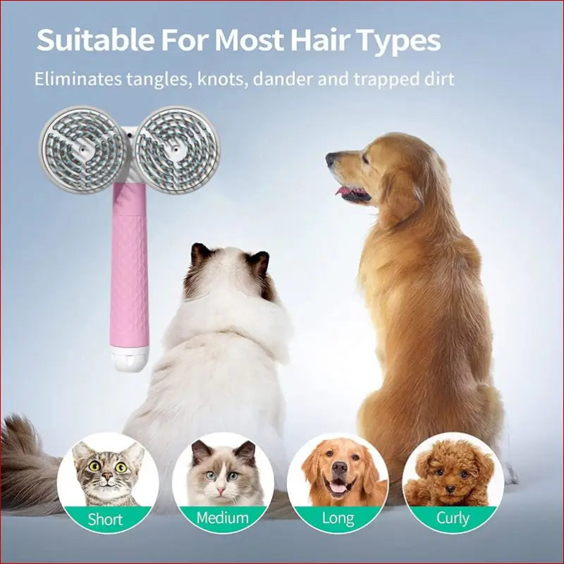 Pet brush double-headed/ one-button self cleaning/ pet hair