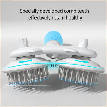 Pet Brush. Double-headed pet brush. One-button self-cleaning. - Happy Pets