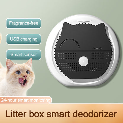 Pet deodorizer and litter box odor eliminator for cat urine with smart ozone air purifier 24 hours smart monitoring