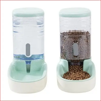 Automatic Pet Feeder and Drinking Fountain. Pet Feeding. - Happy Pets