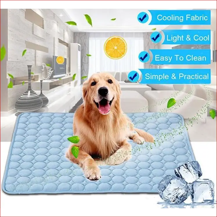 Pet dog cat ice pad for cooling in summer - Blue / 150x100cm