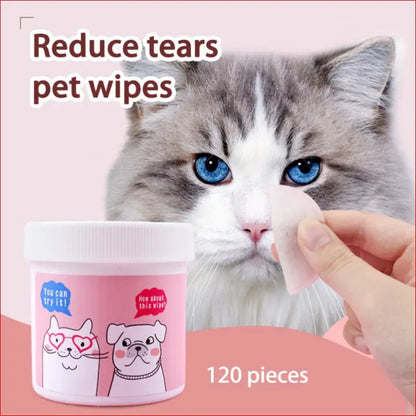 Pet eyes non-woven cleaning wipes 120 pieces. Pet wipes. - Happy Pets