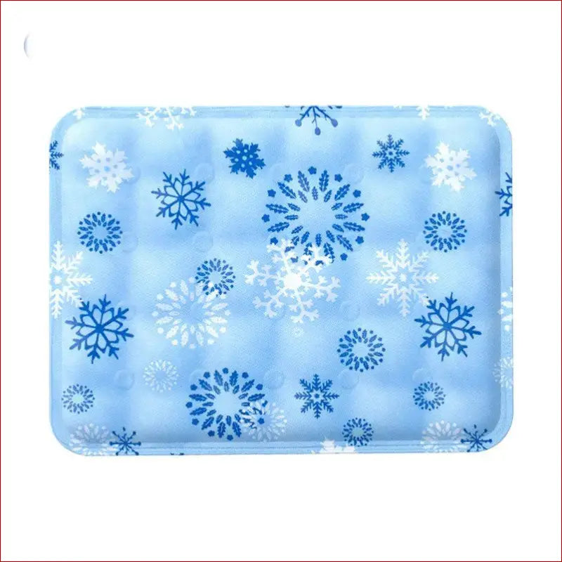 Pet ice pad gel -non-toxic cooling - Blue snowflakes / L -