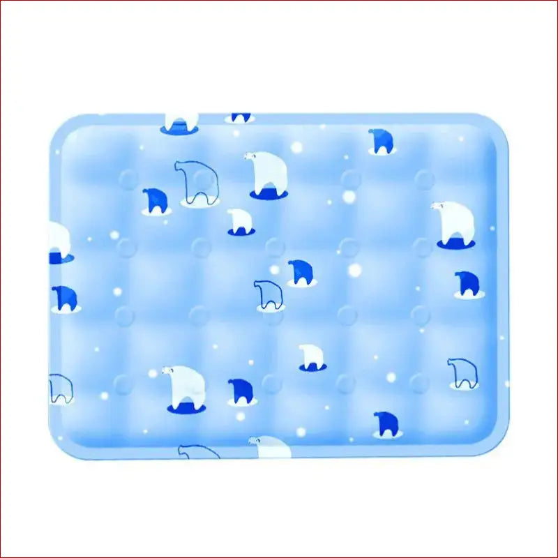 Pet ice pad gel -non-toxic cooling - Sky Blue Ice Bear / L -