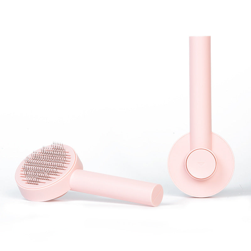 Pet Needle Comb Hair Remover Brush for Dogs and Cats – Self-Cleaning Grooming Tool pink variant