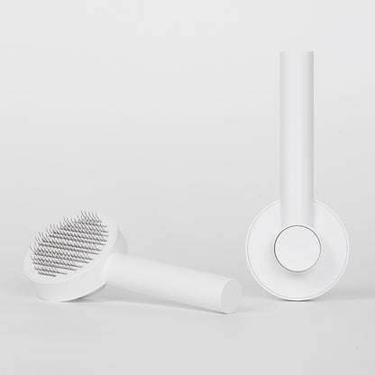 Pet Needle Comb Hair Remover Brush for Dogs and Cats – Self-Cleaning Grooming Tool white variant