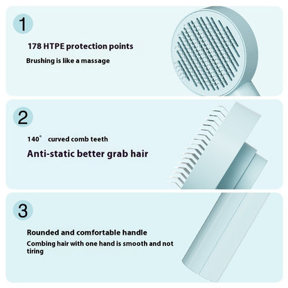 Pet Needle Comb Hair Remover Brush for Dogs and Cats – Self-Cleaning Grooming Tool features